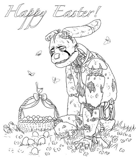 Happy Easter Coloring Sheet By Leda456 Fnaf Drawings Fnaf Comics