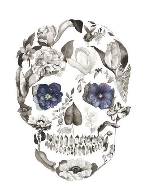 Get daily tattoo ideas on socials. Hellebore by Sarah Voyer watercolor flower skull | Floral ...