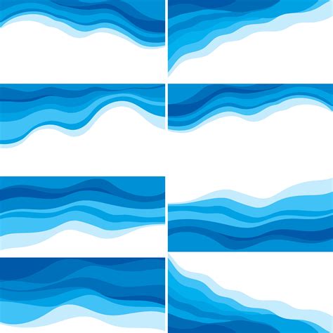 Abstract Water Wave Design Collection Vector Art At Vecteezy