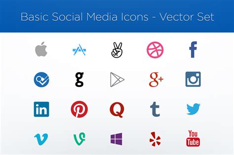 Social Media Logos Vector Set ~ Icons On Creative Market