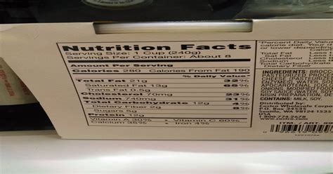 I think the nutrition data on the Costco Kirkland's ...