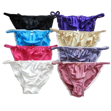panasilk 8 pairs 100 silk women s string bikini panties size s m l xl 2xl w26 41 bikini