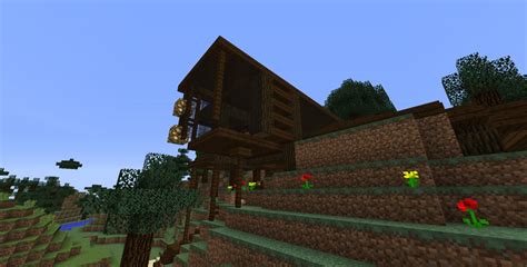 Hillside Dark Oak Wood House Minecraft Map