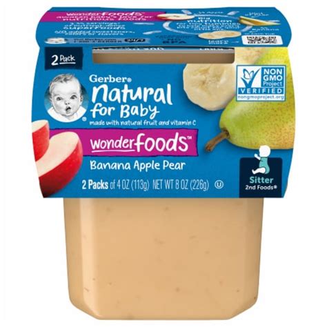 Gerber® 2nd Foods Banana Apple And Pear Stage 2 Baby Food 2 Ct 4 Oz