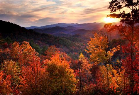 Scenic Mountain Top Views In North Georgia Sunset Landscape