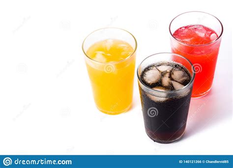 Soft Drinks For Summer Isolated Stock Photo Image Of Drink Copyspace
