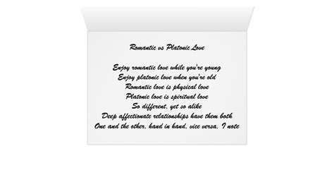 Romantic Vs Platonic Love Card Zazzle