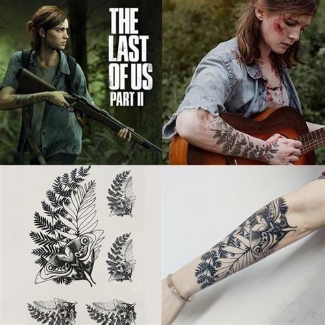 Hot Game The Last Of Us 2 Ellie Cosplay Waterproof Temporary Tattoo Sticker Unisex Sexy Beauty