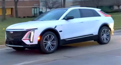 A Cadillac Lyriq Was Spotted On The Road Looking Pretty Striking Carscoops