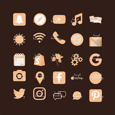 Brown And Orange Fall Aesthetic Ios 14 Widget Covers And App Etsy