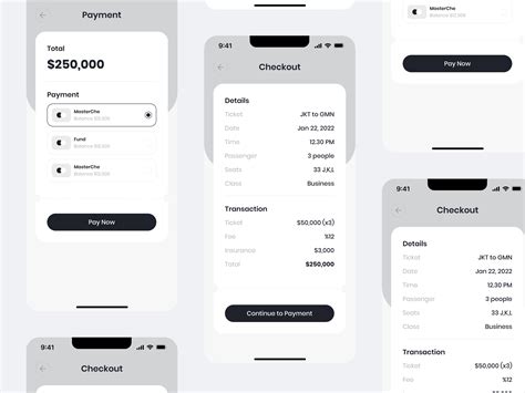 Download Traintoll Checkout And Payment Wireframe Mobile App Design
