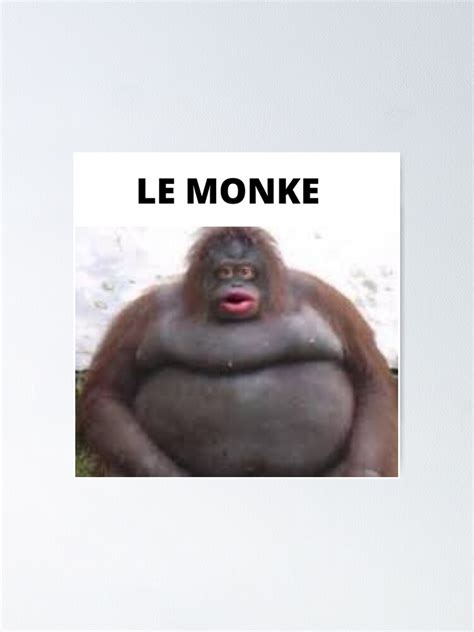 Le Monke Meme Accesories Poster For Sale By Funnemonke Redbubble