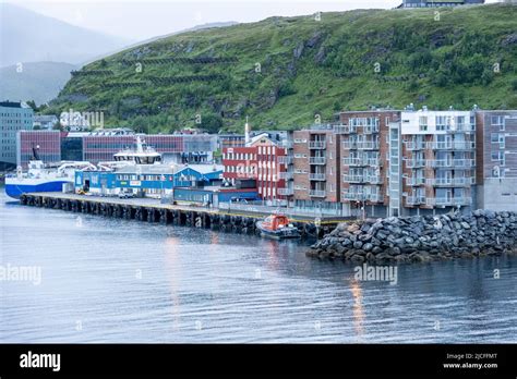 Norway Troms Og Finnmark Hammerfest Town View From The Sea Side