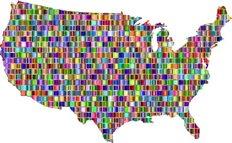 Clipart Chromatic Mosaic United States Map