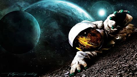 Hd Wallpaper Spacesuit Astronaut Planet Stars Horror Alone