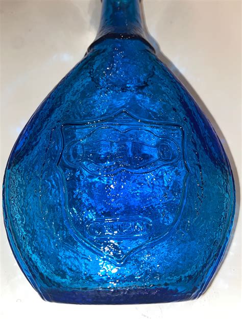 Vintage Wheaton Blue Glass Bottle Etsy