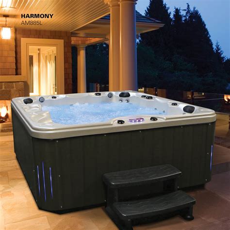 American Spas Am 885l G 6 Person 85 Jet Premium Acrylic Lounger Hot Tub Spa With Bluetooth