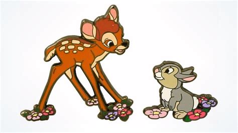 Disney Parks Bambi And Thumper In Flowers Pin New With Card Walmart