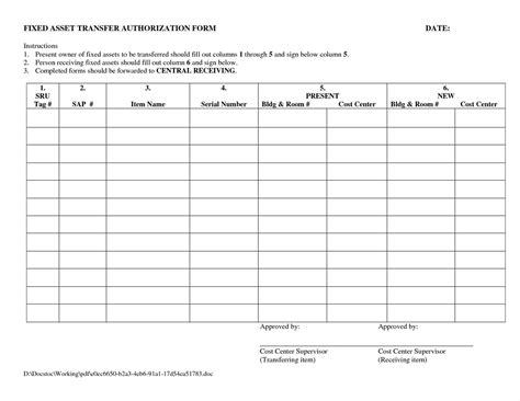 Fixed Asset Register Excel Template Sample Templates
