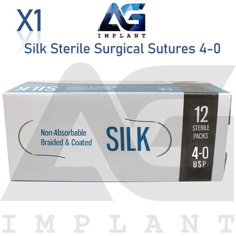 4 0 Silk Sterile Surgical Sutures Non Absorbable Black Braided Medical