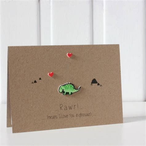 Dinosaur Anniversary Card Rawr Means I Love You By Little Silverleaf Dinosaur Valentines