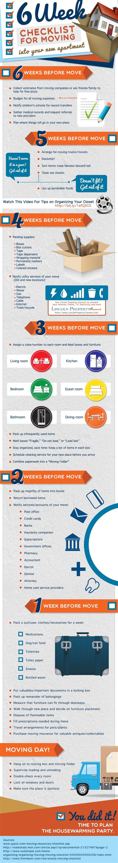An Awesome Infographic That Shares A Checklist For Moving Into Your New