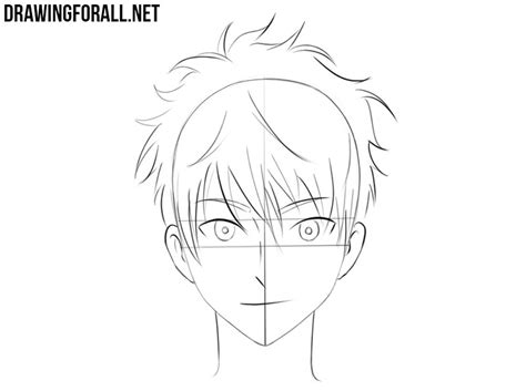 How To Draw A Anime Boy Head Shape And Now We Draw Contours We Erase
