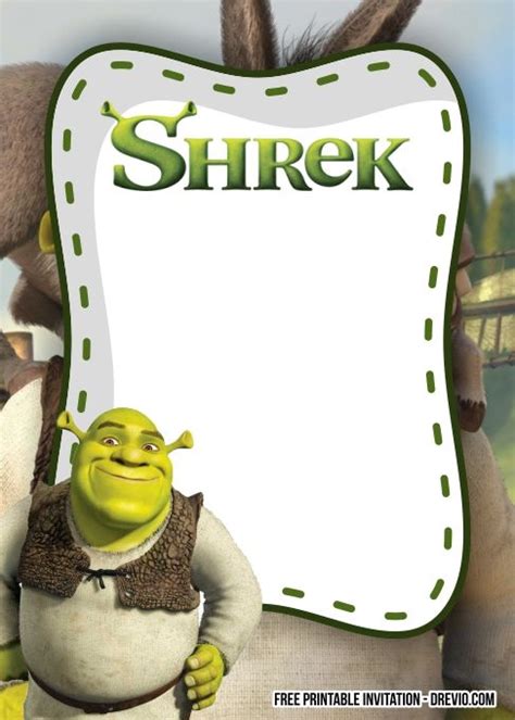 Free Printable Shrek Invitation Templates Shrek Printable Birthday
