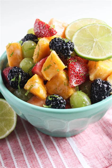 Yogurt Fruit Salad With Honey Lime Dressing Fannetastic Food