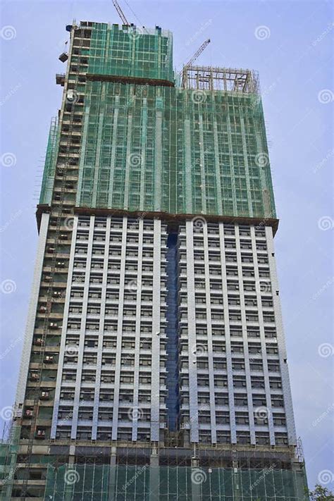 Very Tall High Rise Skyscraper Under Construction Stock Photo Image