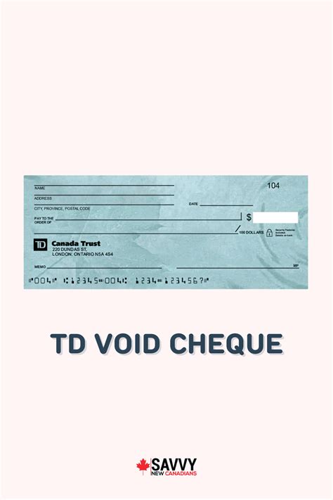 Td Sample Cheque How To Read And Get A Td Void Cheque In 2024