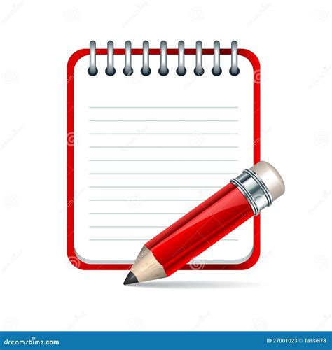 Vector Pencil And Notepad Icon Stock Photos Image 27001023