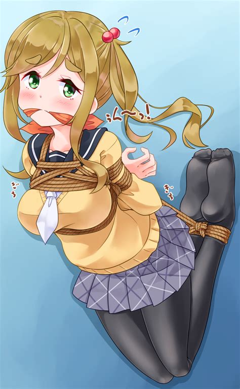 Mukanata Inuyama Aoi Yurucamp Highres Tagme 1girl Arms Behind Back Bdsm Blush Bondage