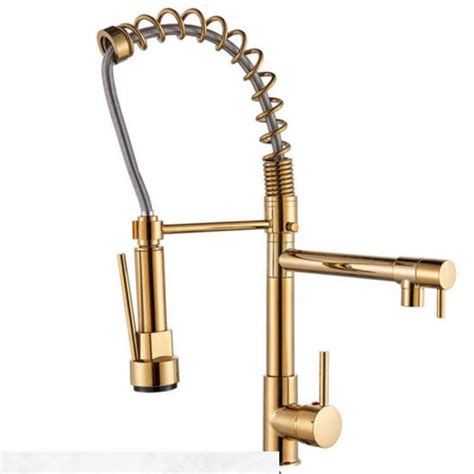 Torneira Luxo Para Cozinha Gourmet Misturador Monocomando Dourado