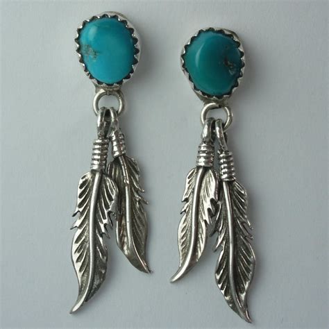 Vintage Native American Turquoise Sterling Silver Earrings