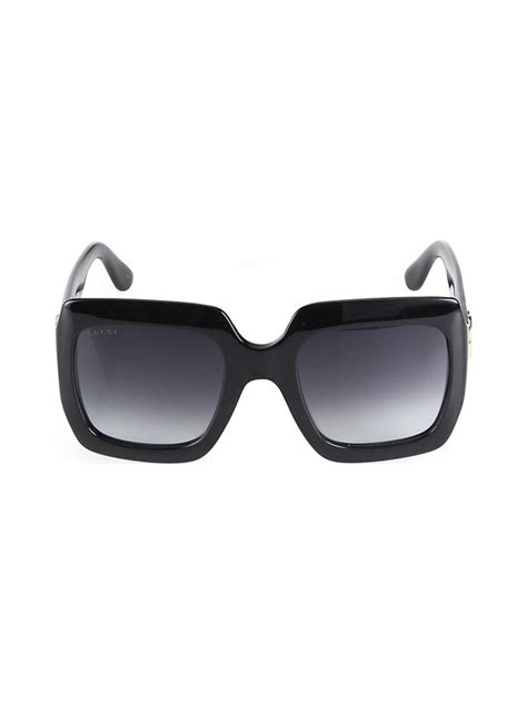 Gucci Wo 54mm Oversized Square Sunglasses Black Editorialist
