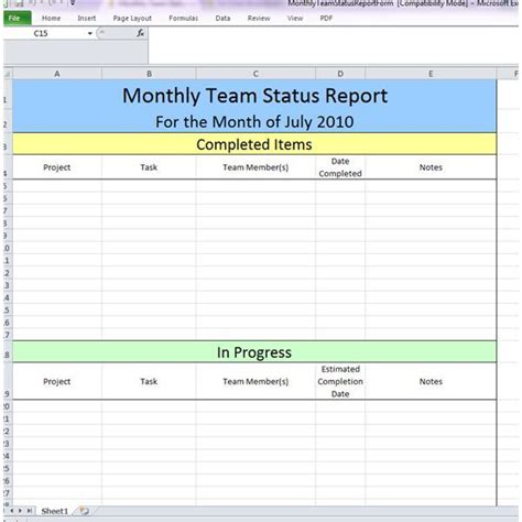 Team Progress Report Template 3 Templates Example Templates