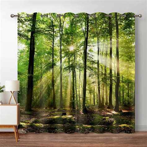 Forest Jungle Tree Natural Scenery Blackout Window Blind Curtain For