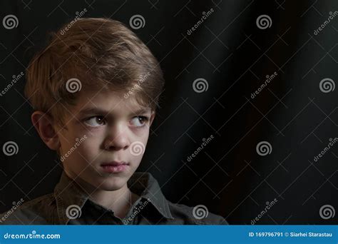 Portrait Image Of A Small Boy With Brown Eyes Stock Image Image Of