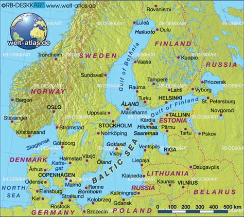 Map Of Baltic Sea Region In Several Countries Welt Atlasde