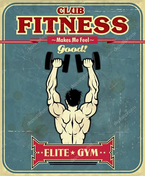 Vintage Fitness Gym Poster Design Stock Vector Image By ©donnay 42132133