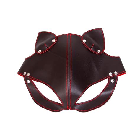 bdsm bondage fox slave cosplay sex mask pu leather blindfold fetish mask adult flirting sex toys