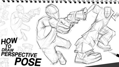 🕺🏻 How To Draw Perspective Dynamic Pose Sketch With Me 🕺🏻 Youtube