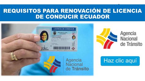 ≫ Renovación De Licencia De Conducir Ant Ecuador 2024
