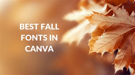 Best Fall Fonts In Canva Canva Templates
