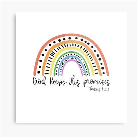 Bible Verse Rainbow God Keeps His Promises Metal Print By Eaprice19