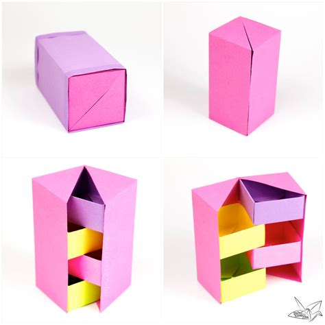 This shape of box has a taller bottom half and a shorter lid, hence the size discrepancy i made the gift box by following the steps, and i was able to made it properly. Origami Secret Stepper Box Tutorial | Useful origami ...