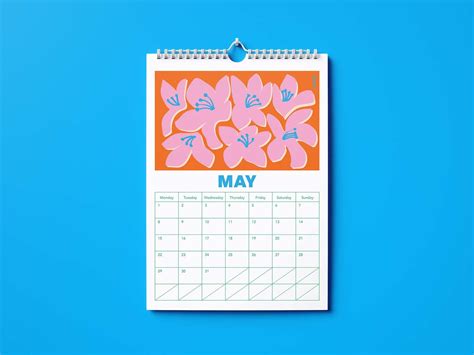 2023 Bloom Wall Calendar 12 Month Hanging A4 Calendar Etsy Uk