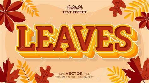 Premium Vector Editable Text Style Effect Autumn Text With Maple