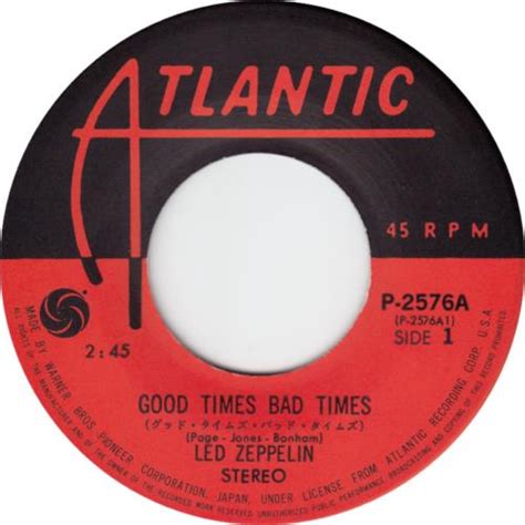 Led Zeppelin Good Times Bad Times Mark45 Japanese 7 Vinyl Single 7